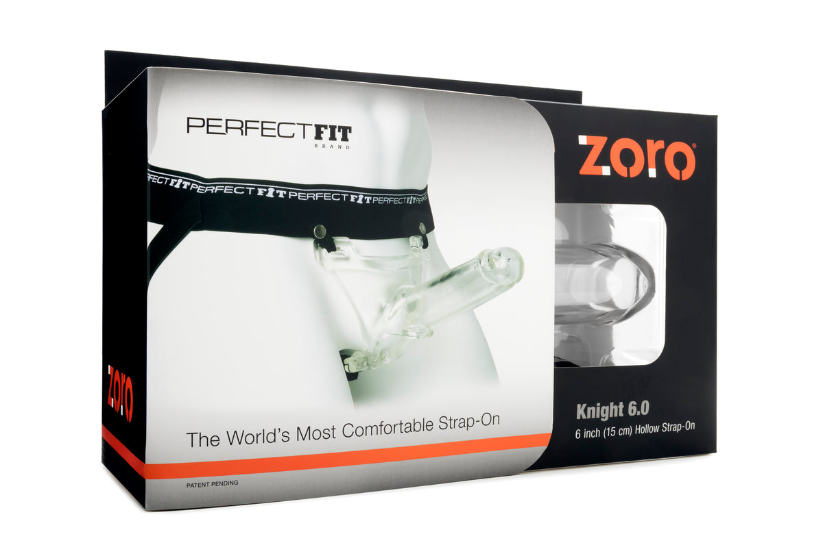 Zoro Knight 6in Hollow Shaft Clear Strap On