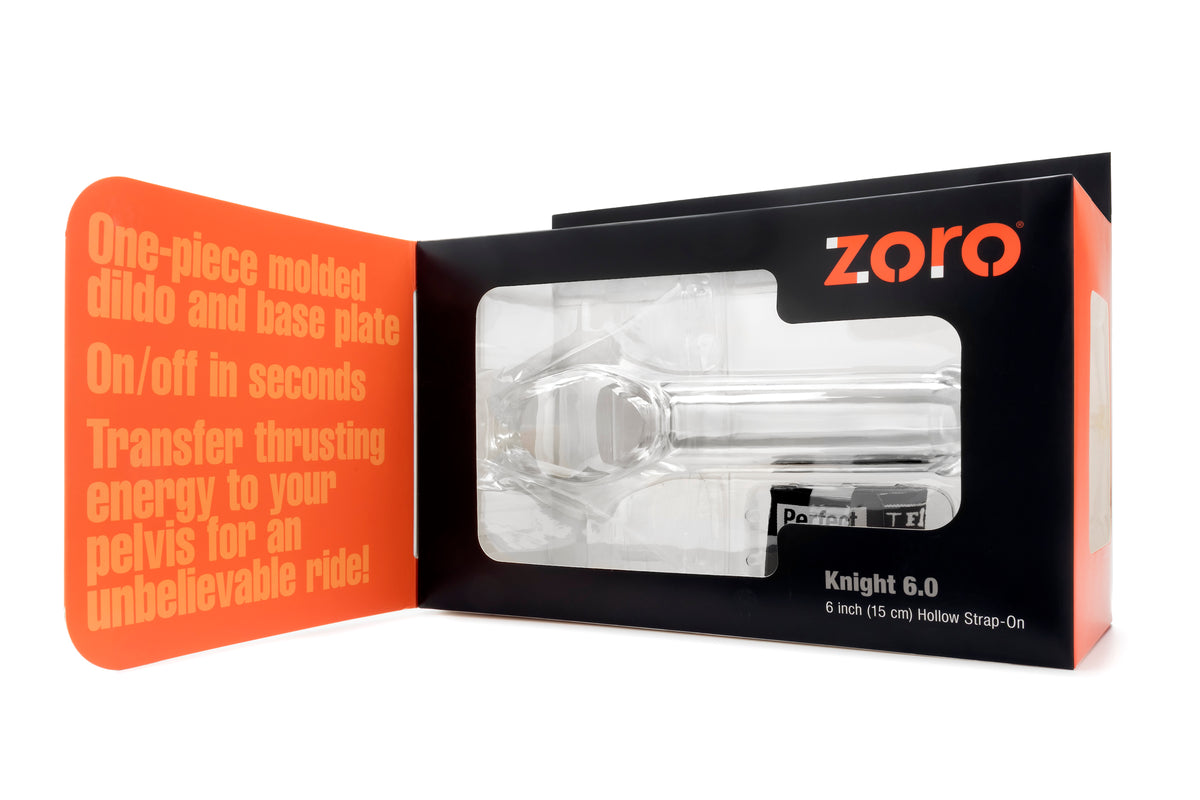 Zoro Knight 6in Hollow Shaft Clear Strap On