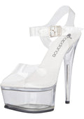 Clear Platform Sandal With Quick Release Strap 6in Heel