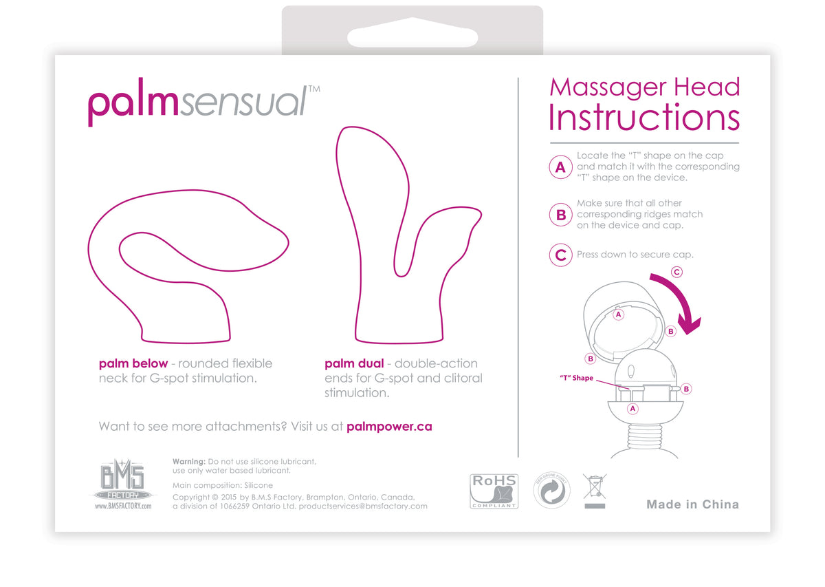 PalmSensual Massager Heads Pink (For use with PalmPower)