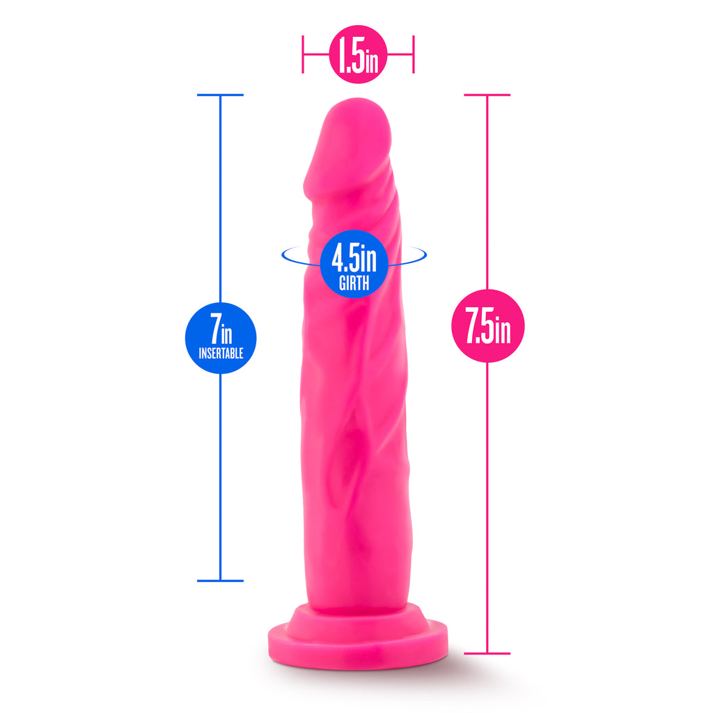 Neo Dual Density Cock 7.5in Neon Pink