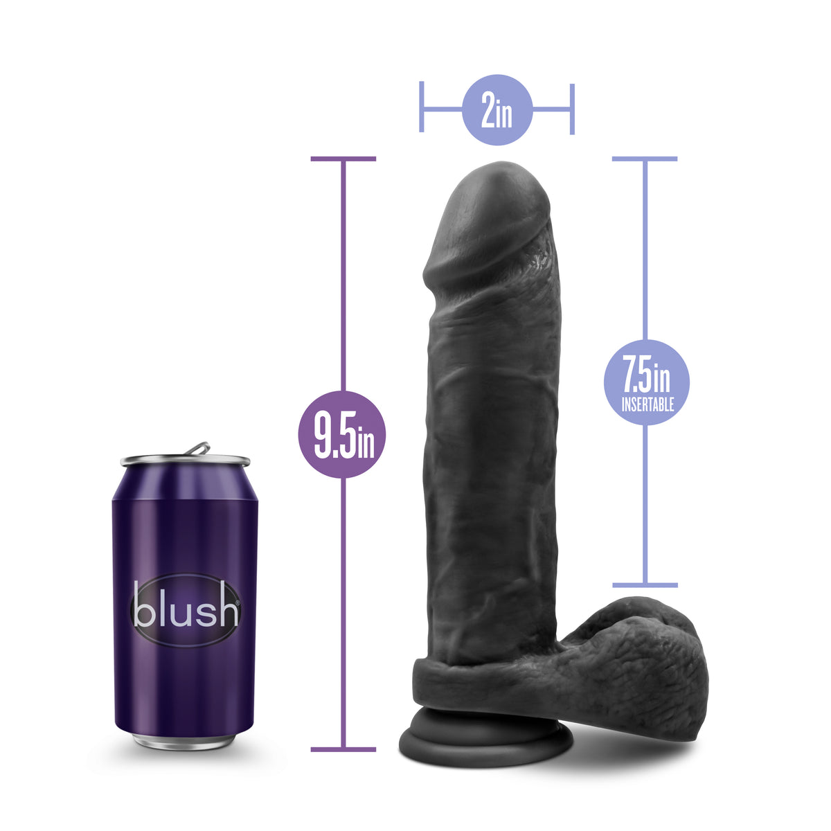 Au Naturel Bold Massive 9in Dildo Black